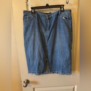 *Who What Wear Light Blue Denim Skirt - Vintage, Classic, Casual, Modest, Summer